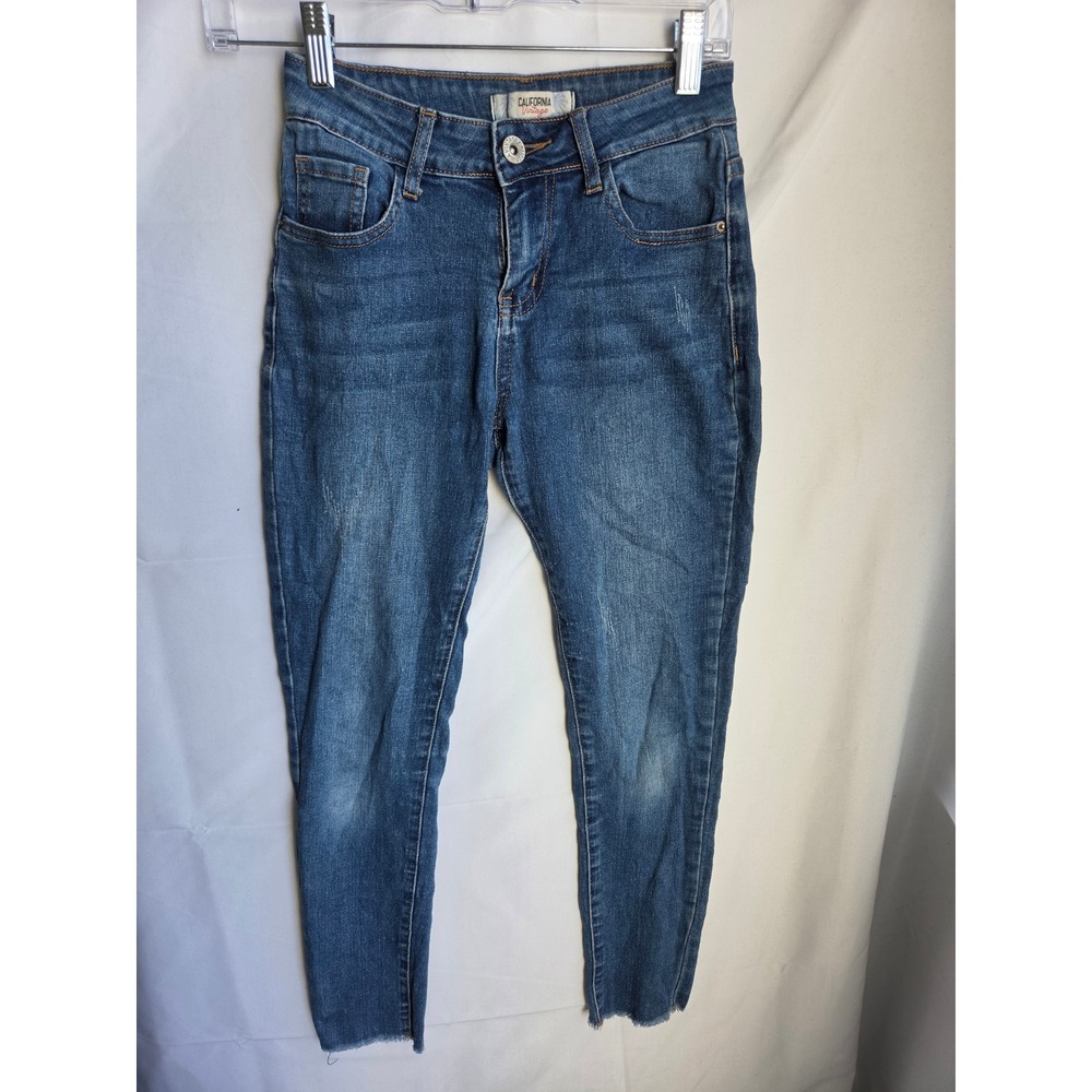 California Vintage Jeans Womens Blue Medium Slim Mid Skinny
